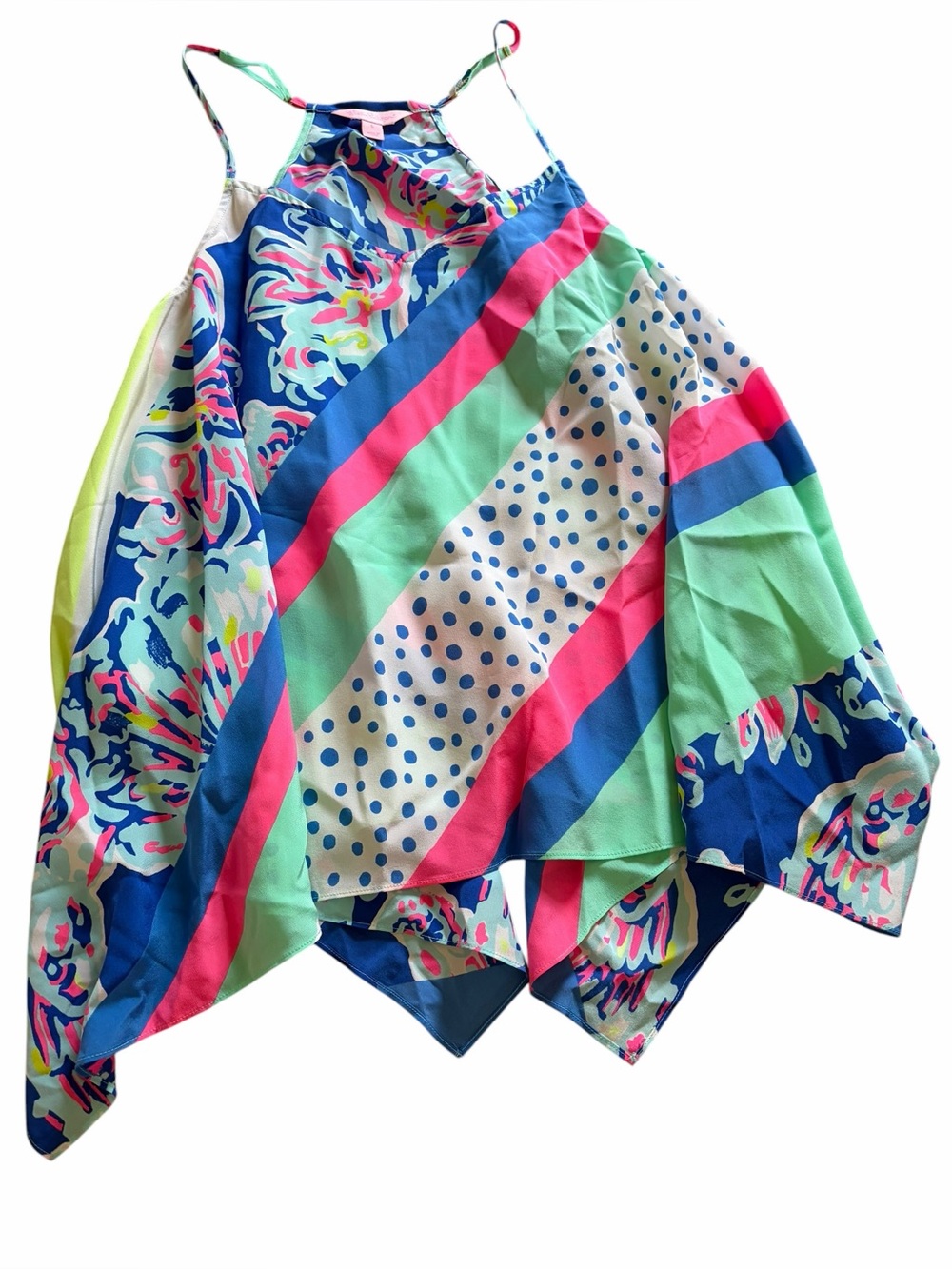 Lilly Pulitzer Alora Silk Top Coastal Retreat Stripe